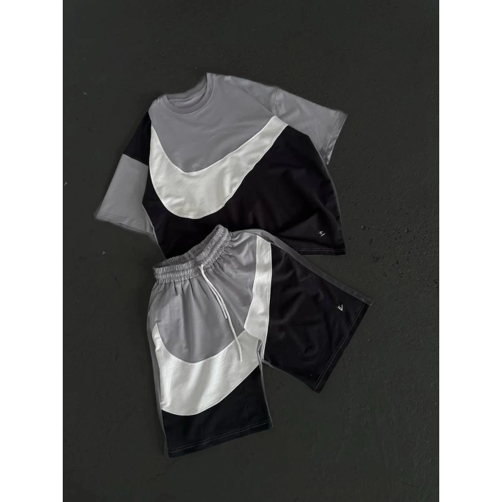 Capi Oversize Unisex Şortlu Takım Gri