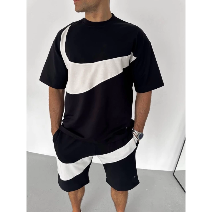 Capi Oversize Unisex Şortlu Takım Siyah