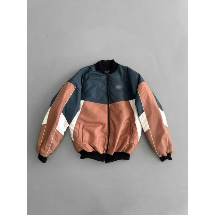 Çift Renk Unisex Bomber Ceket Kahve
