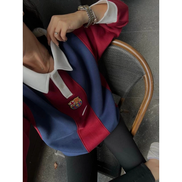 FCB Polo Yaka Unisex Sweatshirt