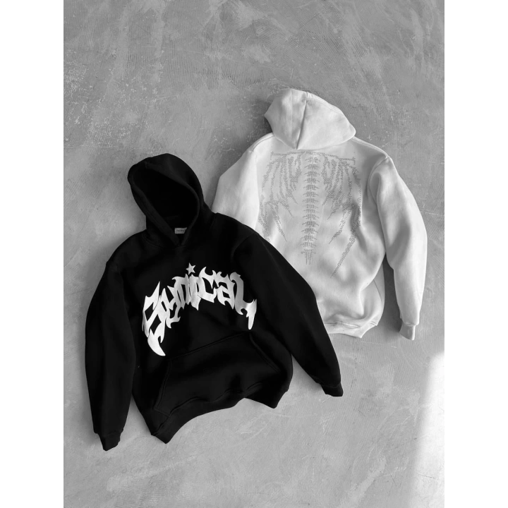 Grafitili Unisex Sweatshirt Beyaz