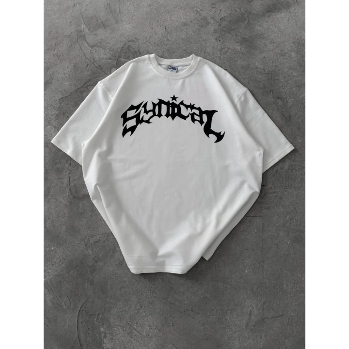 Grafty Unisex Oversize Tshirt Beyaz