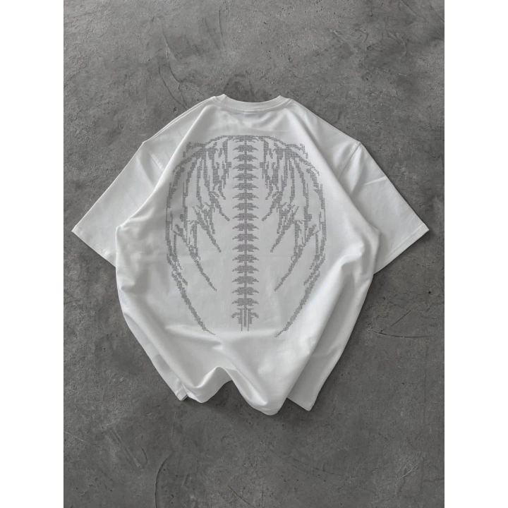 Grafty Unisex Oversize Tshirt Beyaz