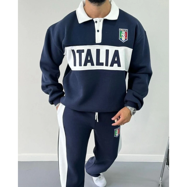 İTL Şardonlu Unisex Eşofman Takım Lacivert