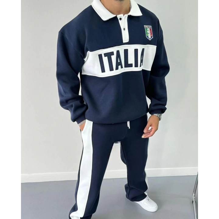 İTL Şardonlu Unisex Eşofman Takım Lacivert