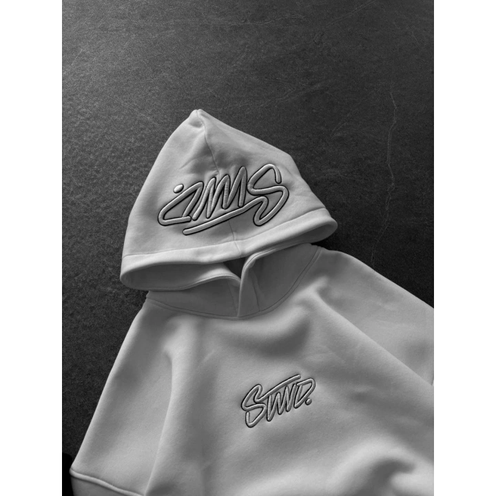 Kapüşon Detaylı SWD Sweatshirt Beyaz