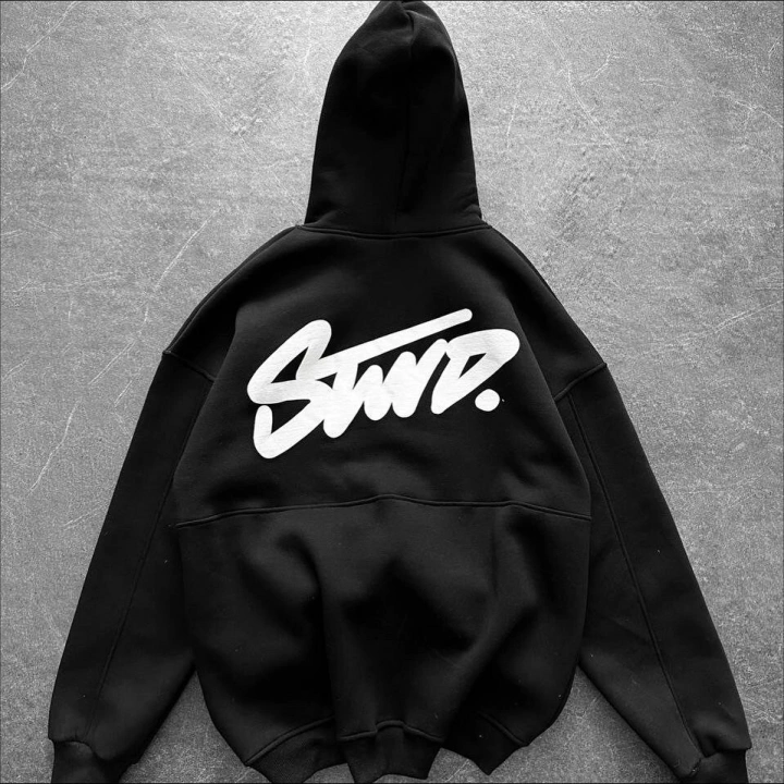Kapüşonlu SWD Unisex Sweatshirt Siyah
