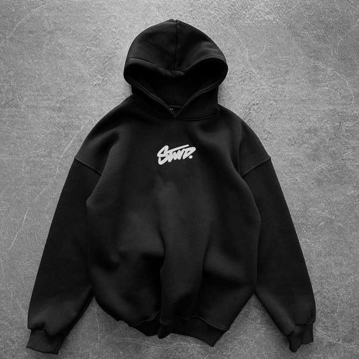 Kapüşonlu SWD Unisex Sweatshirt Siyah