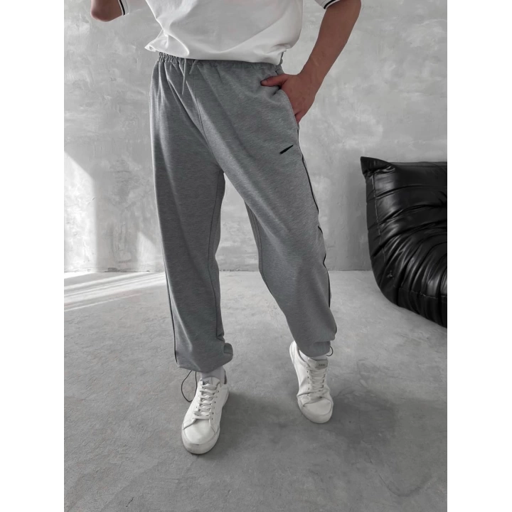 Logolu Basic Unisex Eşofman Gri