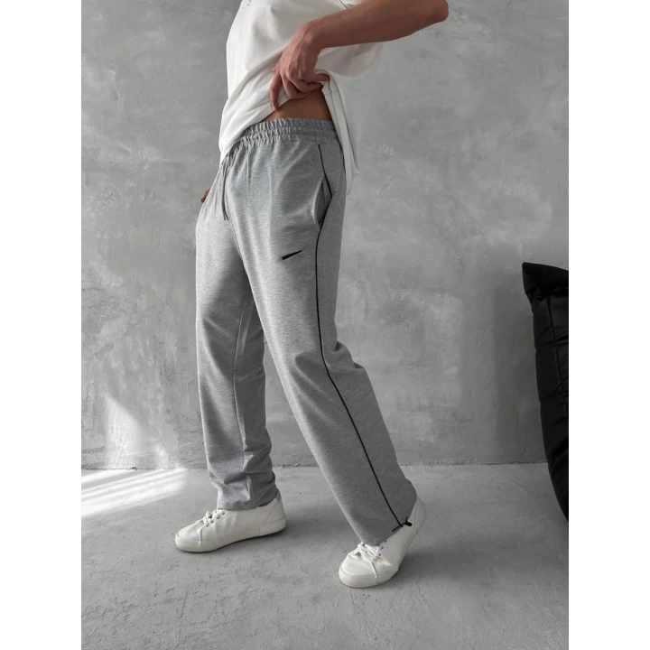 Logolu Basic Unisex Eşofman Gri