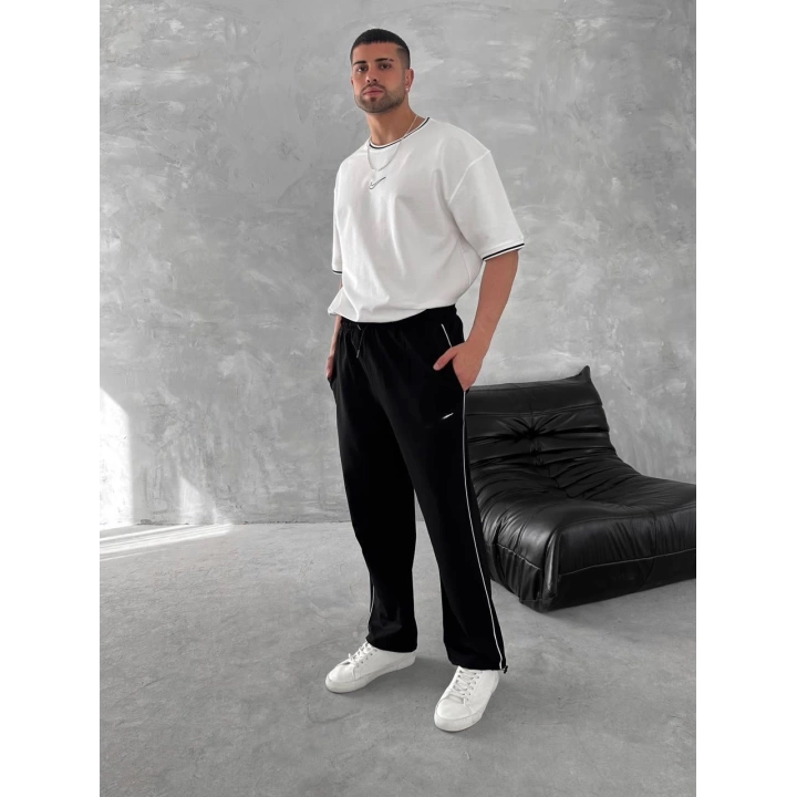 Logolu Basic Unisex Eşofman Siyah