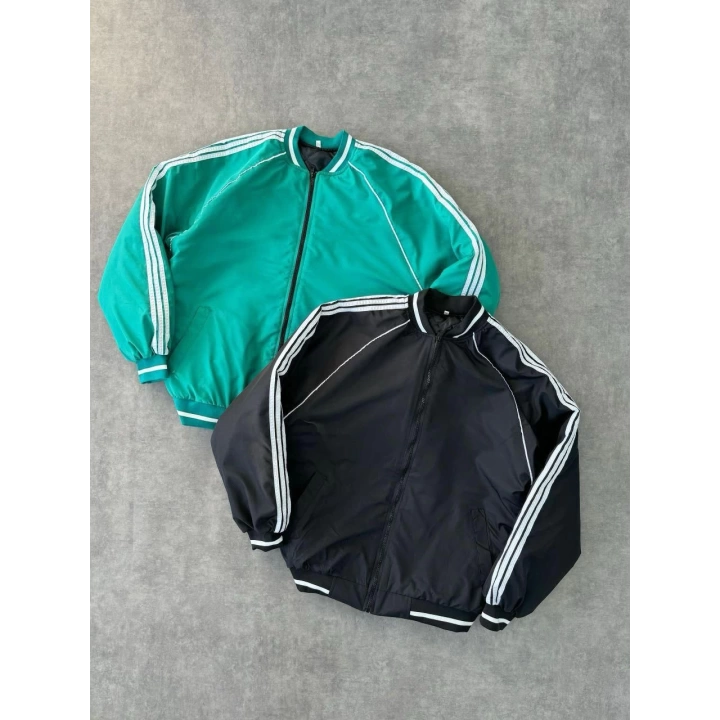 Nakışlı Oversize Unisex Bomber Ceket Siyah