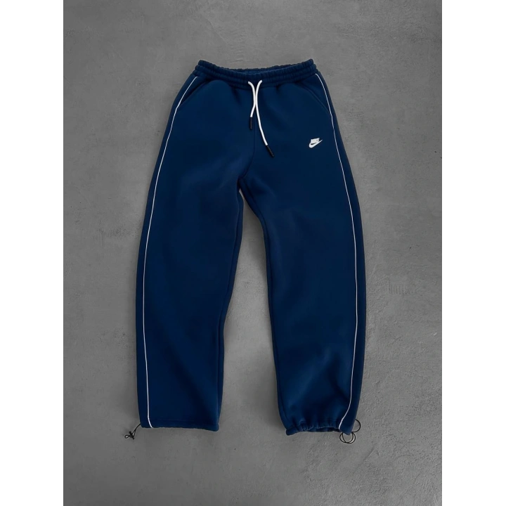 Nakışlı Şardonlu Unisex Baggy Eşofman Lacivert