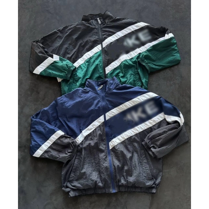 Parçalı Logo Detay Unisex Paraşüt Ceket Yeşil