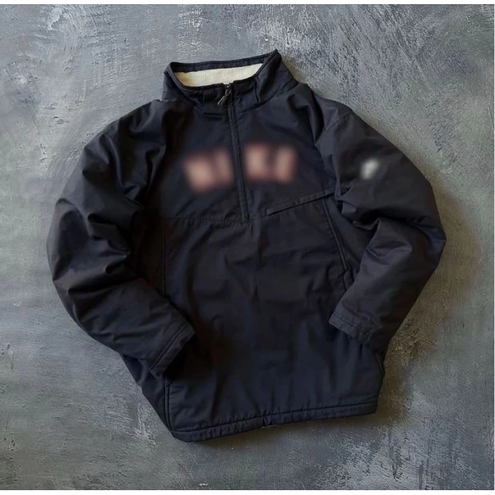 ‎Polarlı Fermuarlı Unisex Sweatshirt Siyah
