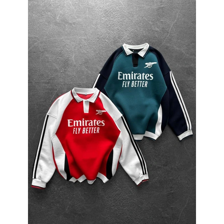 Polo Yaka Emirates Unisex Sweatshirt Yeşil