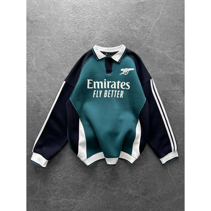 Polo Yaka Emirates Unisex Sweatshirt Yeşil