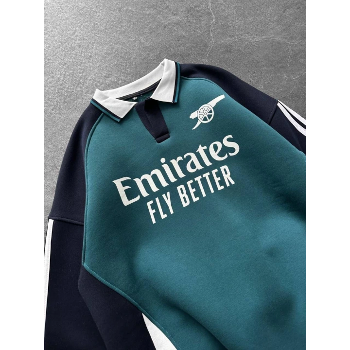 Polo Yaka Emirates Unisex Sweatshirt Yeşil