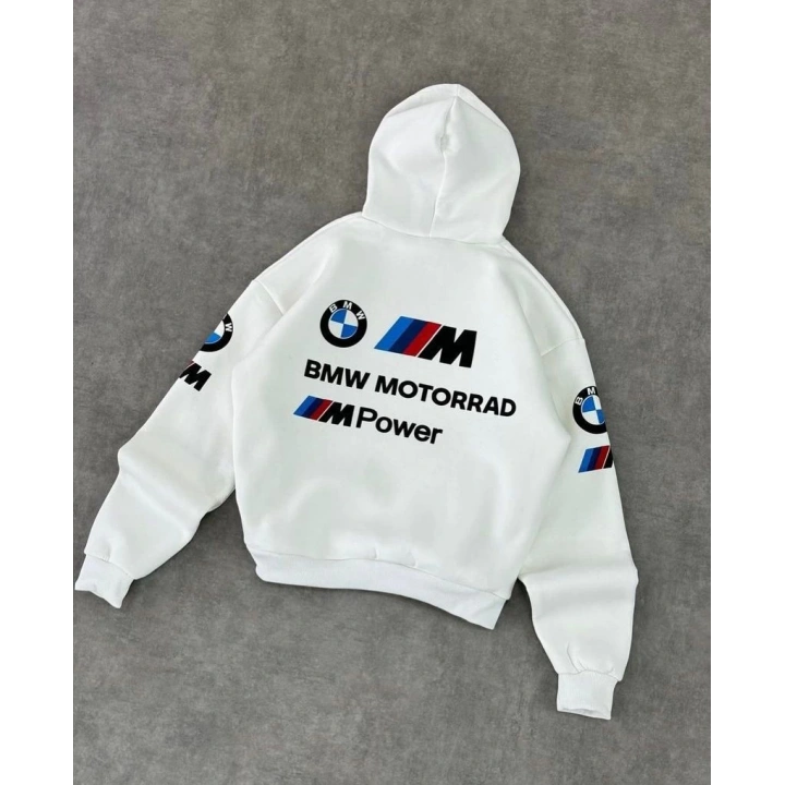 Power Şardonlu Unisex Sweatshirt Beyaz