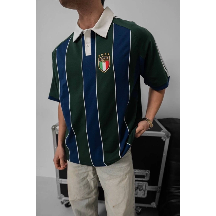 Şerit İtaly Unisex Polo Yaka Tshirt
