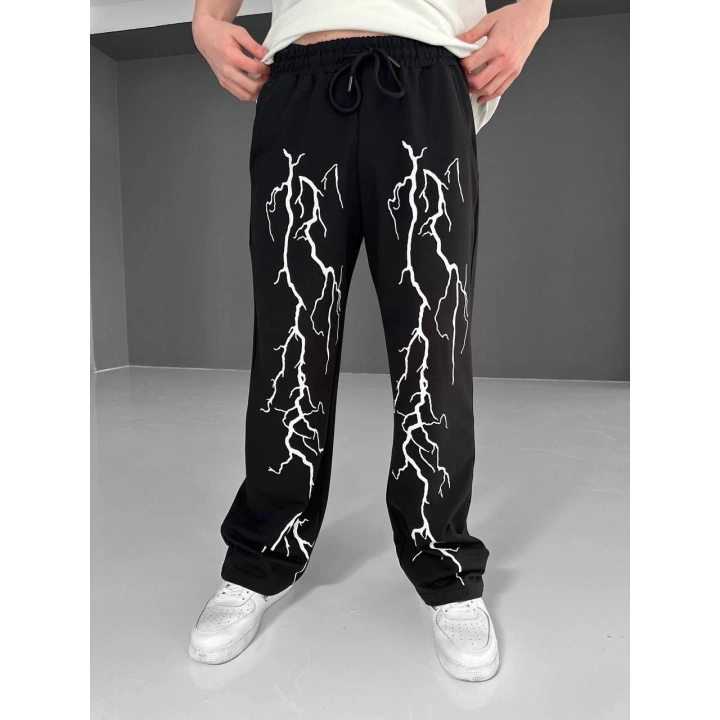 Şimşek Baskı Unisex Basic Eşofman Siyah
