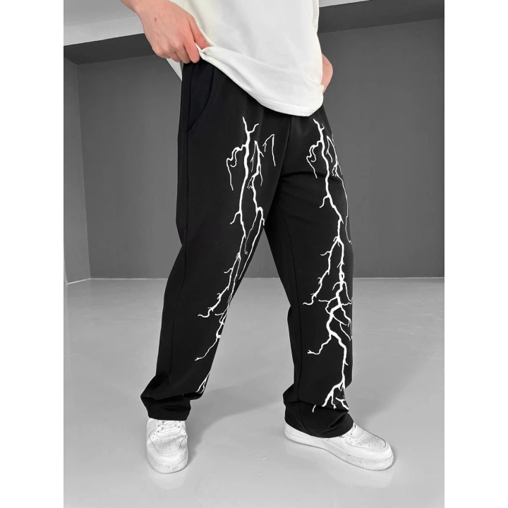 Şimşek Baskı Unisex Basic Eşofman Siyah