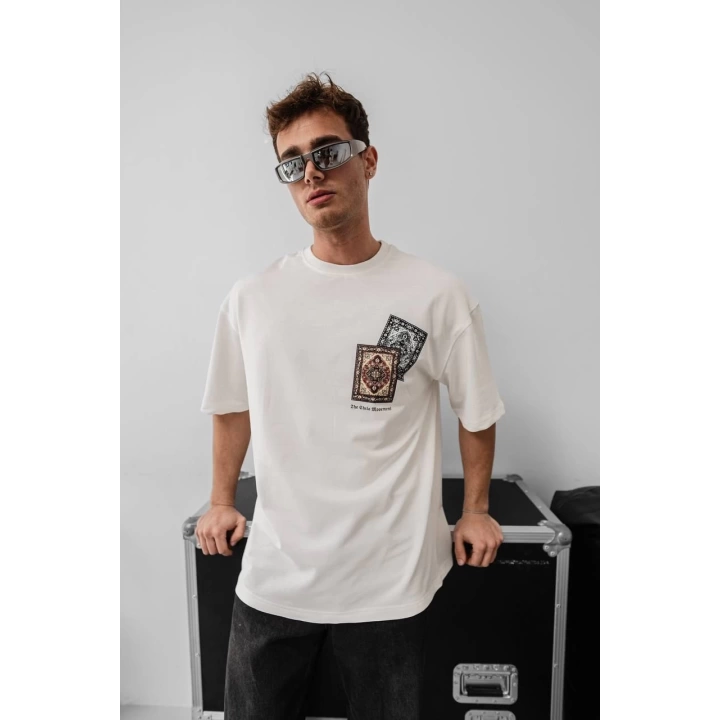 Sırt Baskı Oversize Tshirt Beyaz