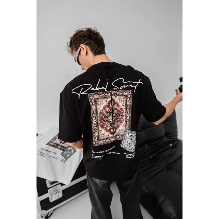 Sırt Baskı Oversize Tshirt Siyah