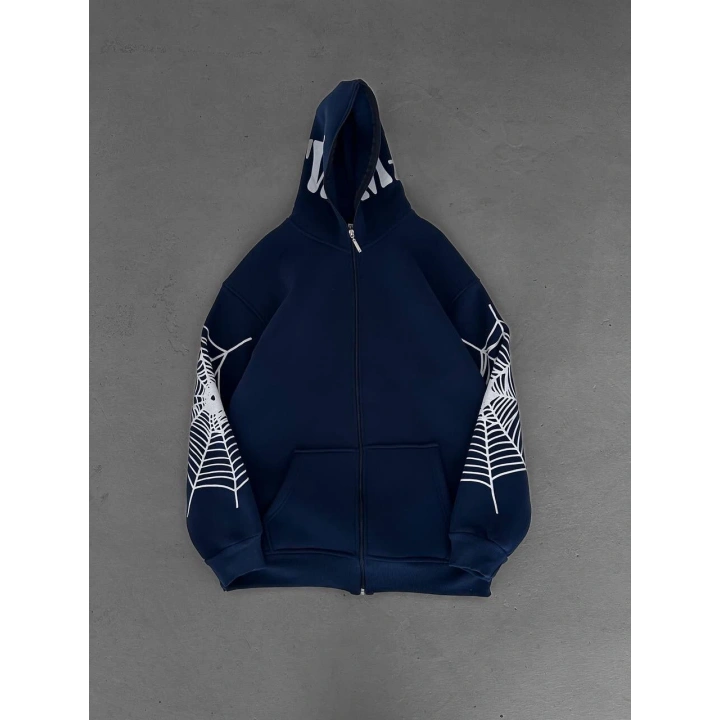 Spider Unisex Oversize Hırka Lacivert