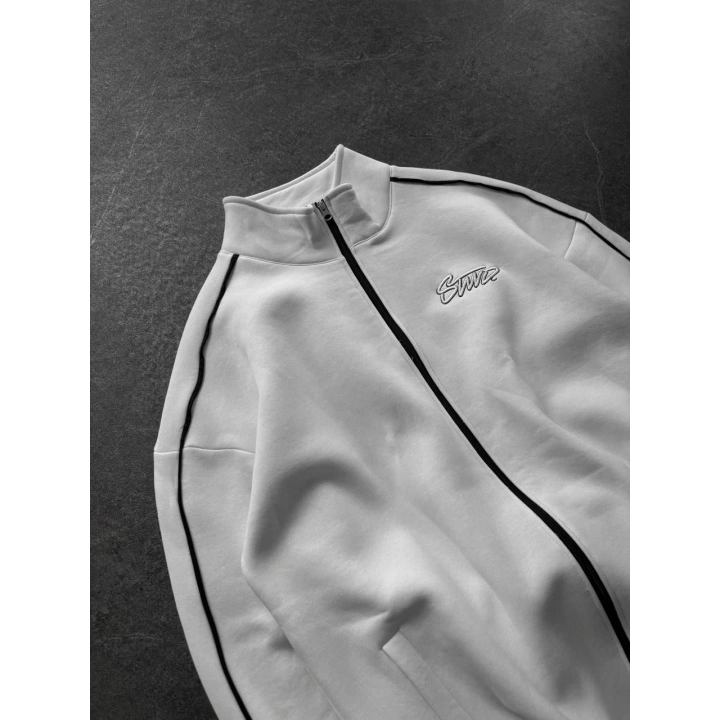 STWD Unisex Şardonlu Oversize Hırka Beyaz