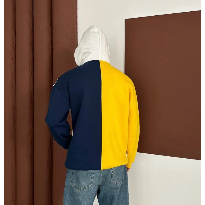 Taraftar Kar Maske Unisex Hırka Sarı-Lacivert