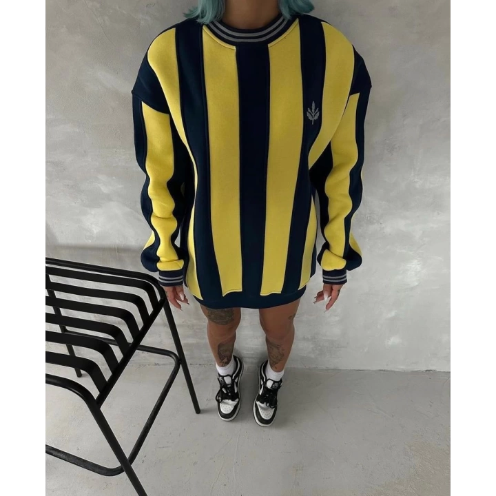 Taraftar Şardonlu Unisex Sweatshirt Lacivert