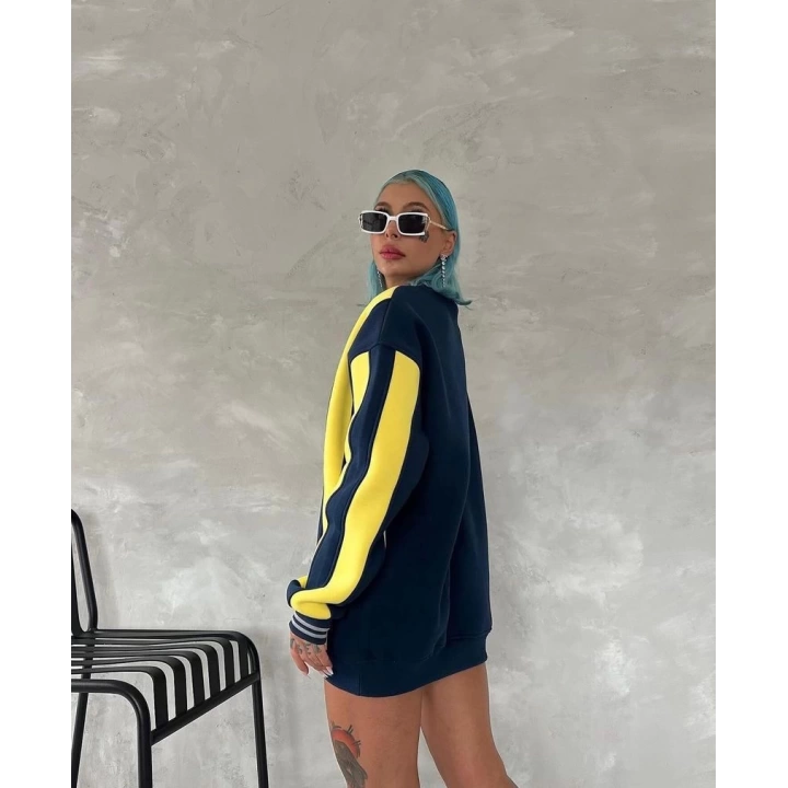 Taraftar Şardonlu Unisex Sweatshirt Lacivert