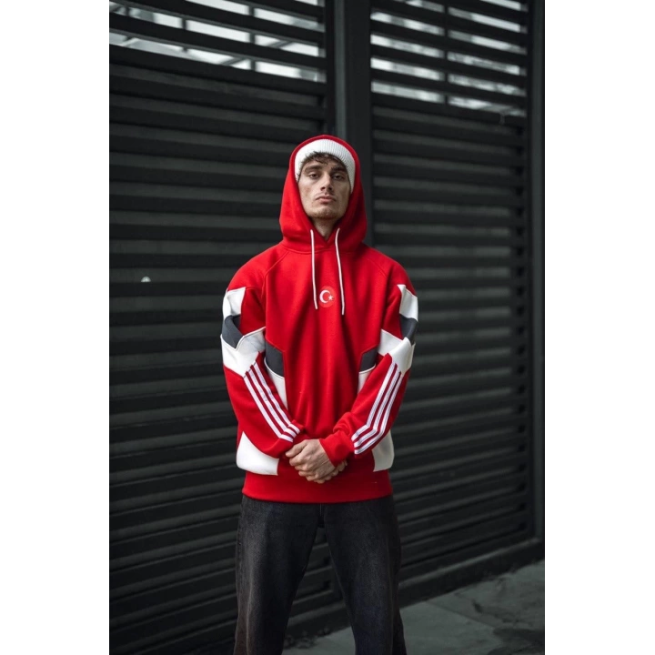 TR Unisex Şardonlu Sweatshirt Kırmızı
