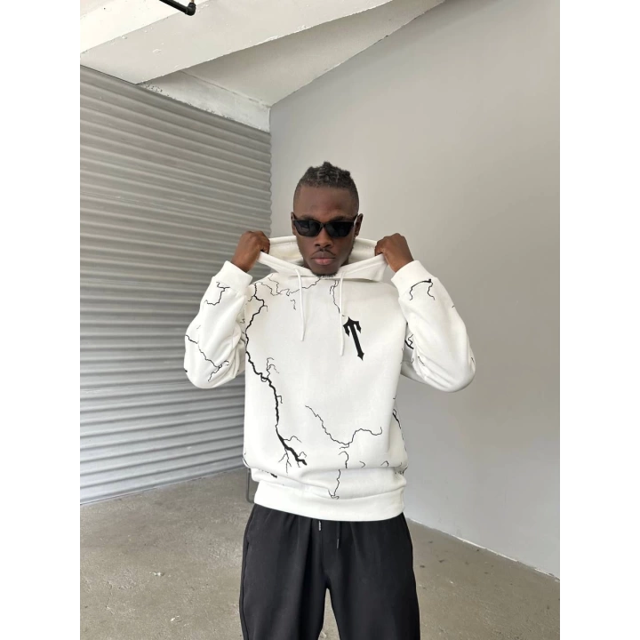 Trapstar Unisex Şardonlu Sweatshirt Beyaz