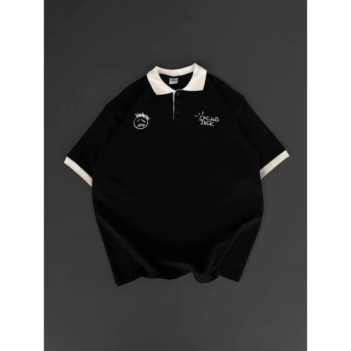 Travis Scott Polo Yaka Tshirt Siyah