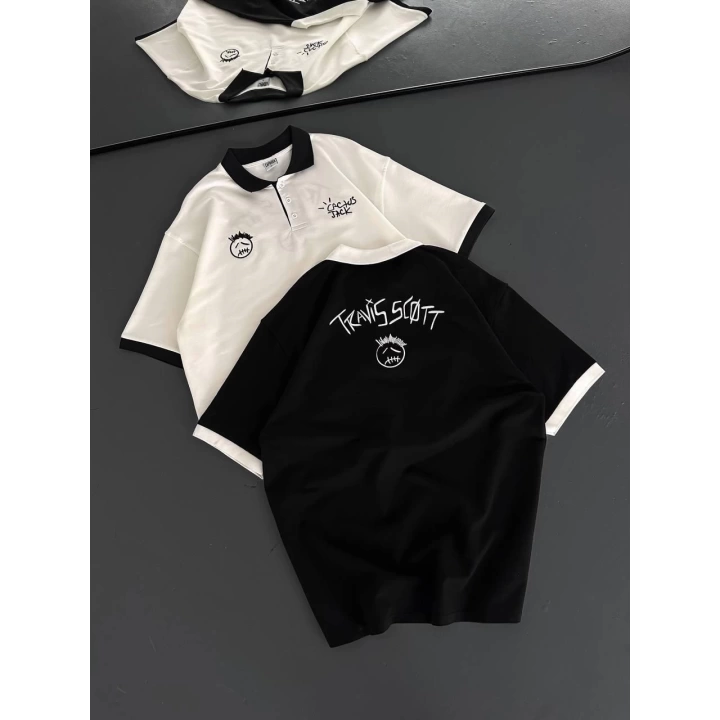 Travis Scott Polo Yaka Tshirt Siyah