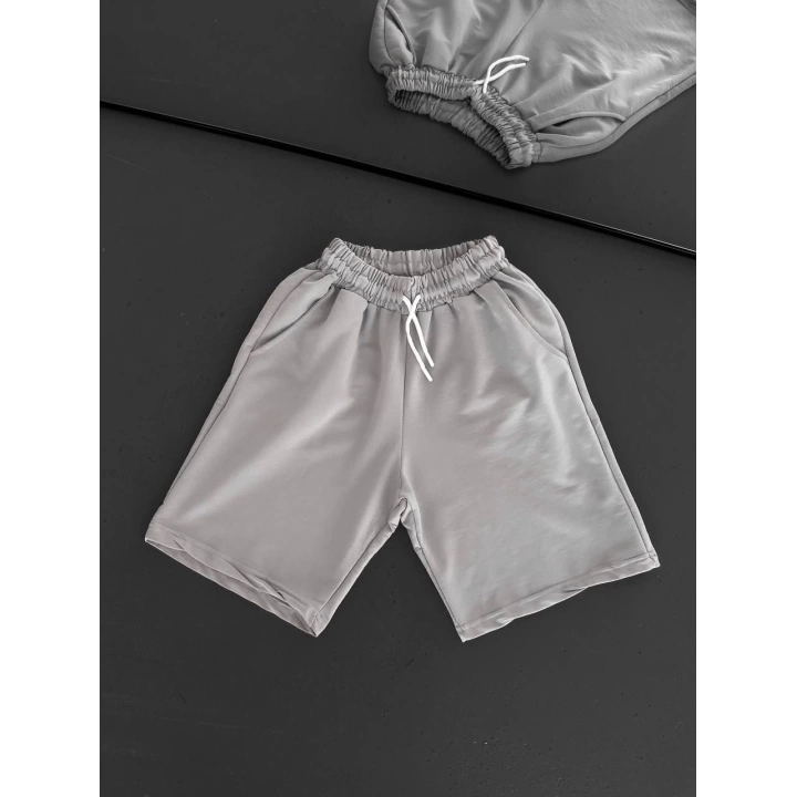Unisex Basic Şort Gri