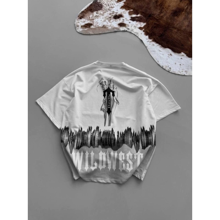 WILD TRAP Unisex Oversize Tshirt Beyaz