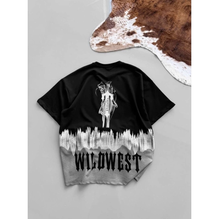 WILD TRAP Unisex Oversize Tshirt Siyah