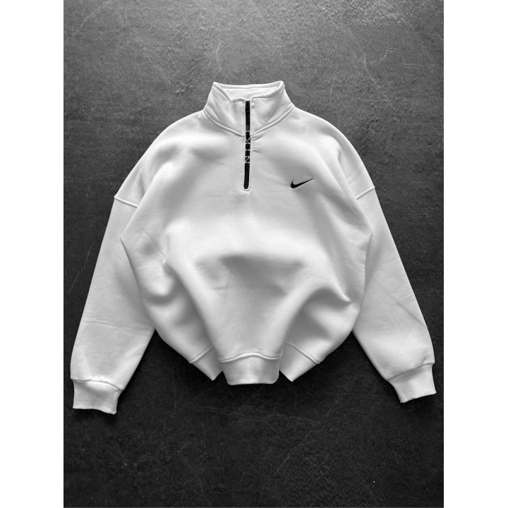Yaka Detay Sweatshirt Beyaz
