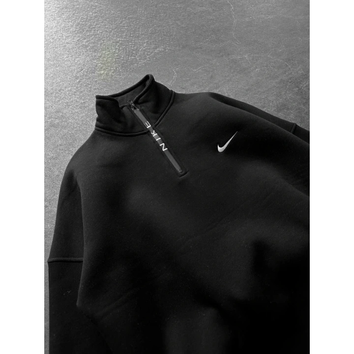 Yaka Detay Sweatshirt Siyah