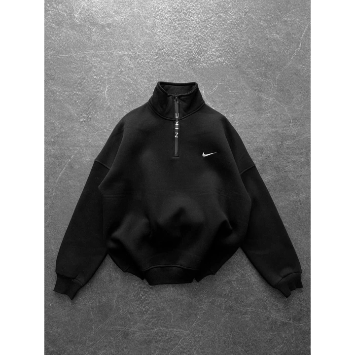 Yaka Detay Sweatshirt Siyah