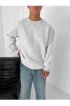 Basic Oversize Unisex Sweatshirt Gri