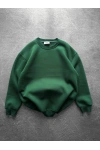 Basic Oversize Unisex Sweatshirt Yeşil