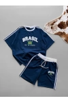 Brasil Oversize Unisex Şortlu Takım Lacivert