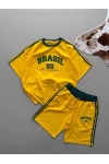 Brasil Oversize Unisex Şortlu Takım Sarı