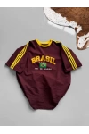 BRASIL Oversize Unisex Tshirt Bordo