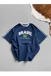 BRASIL Oversize Unisex Tshirt Lacivert