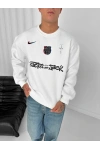 Cactus Oversize Unisex Sweatshirt Beyaz
